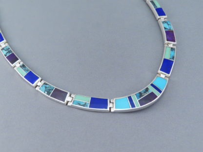 Inlaid Multi-Stone Necklace