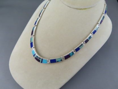 Inlaid Multi-Stone Necklace