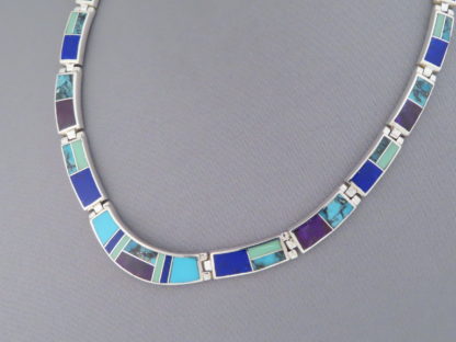 Inlaid Multi-Stone Necklace