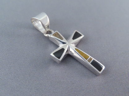 Multi-Stone Inlay Cross Pendant (smaller)