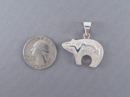 Multi-Stone Inlay Bear Pendant (mid-size)