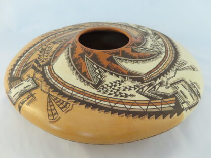 Large Navajo Pottery with Yei Figures by Lucy Lueppe McKelvey