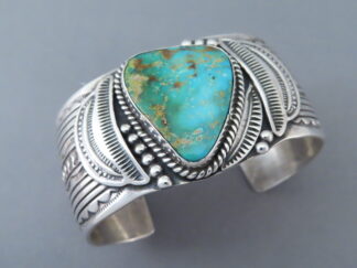 Cuff Bracelet with Blue Gem Turquoise