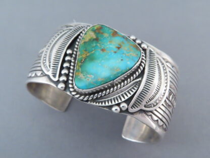 Cuff Bracelet with Blue Gem Turquoise