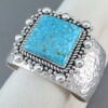 Cuff Bracelet with Kingman Turquoise by Artie Yellowhorse