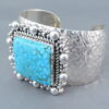 Cuff Bracelet with Kingman Turquoise by Artie Yellowhorse