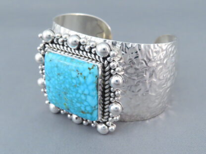 Cuff Bracelet with Kingman Turquoise by Artie Yellowhorse