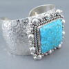 Cuff Bracelet with Kingman Turquoise by Artie Yellowhorse