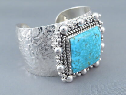Cuff Bracelet with Kingman Turquoise by Artie Yellowhorse