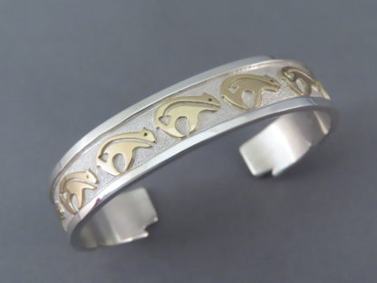 BEAR Bracelet in Gold & Silver by Robert Taylor (Navajo)
