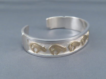 BEAR Bracelet in Gold & Silver by Robert Taylor (Navajo)