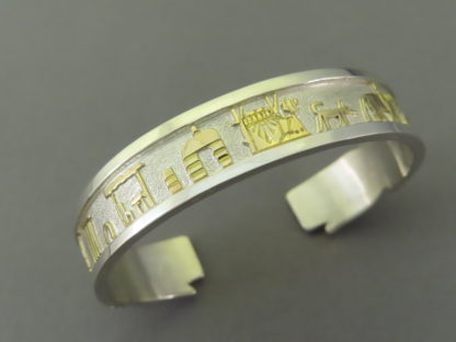 Storyteller Bracelet – 14kt Gold Over Sterling Silver Cuff by Robert Taylor