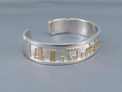 Storyteller Bracelet – 14kt Gold Over Sterling Silver Cuff by Robert Taylor