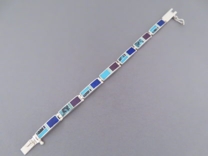Inlaid Multi-Stone Link Bracelet