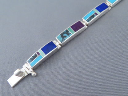 Inlaid Multi-Stone Link Bracelet