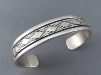Buy Men's Jewelry - Larger Bracelet Cuff in Sterling Silver by Native American Jeweler, Bruce Morgan FOR SALE $395-