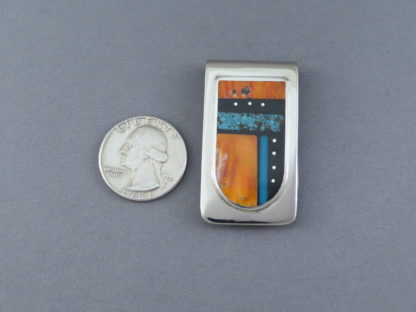 Money Clip with Multi-Stone Inlay