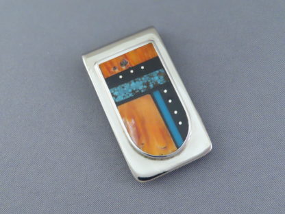 Money Clip with Multi-Stone Inlay