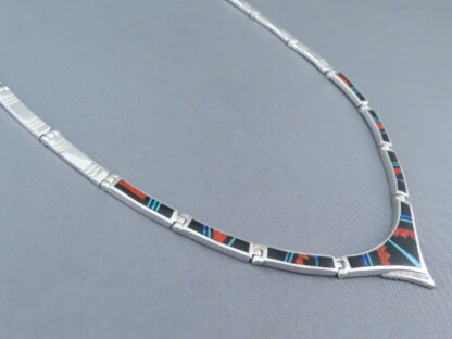 Multi-Stone Necklace with Inlay