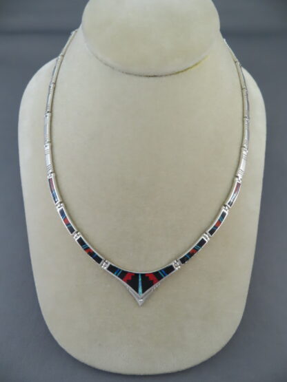 Multi-Stone Necklace with Inlay
