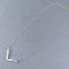 Diamond & Turquoise Inlay Necklace in 14kt Gold