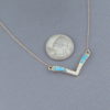 Diamond & Turquoise Inlay Necklace in 14kt Gold