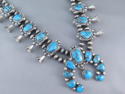 Egyptian Turquoise Squash Blossom Necklace