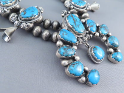 Egyptian Turquoise Squash Blossom Necklace