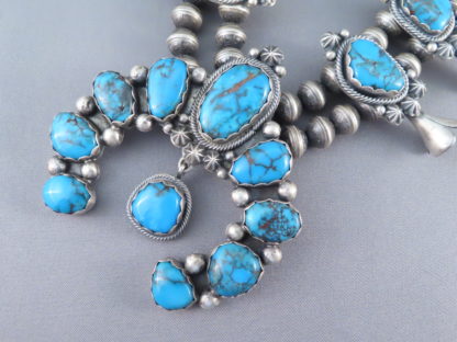 Egyptian Turquoise Squash Blossom Necklace