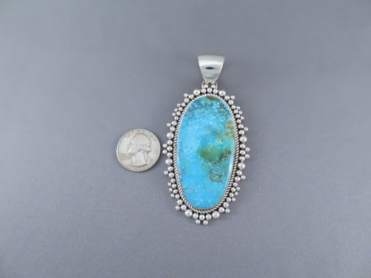 IMPRESSIVE Kingman Turquoise Pendant by Artie Yellowhorse