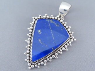 Native American Jewelry - Large Shield-Shaped Lapis Pendant by Navajo jeweler, Artie Yellowhorse $1,200- FOR SALE