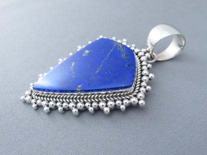 Large Lapis & Silver Pendant by Artie Yellowhorse
