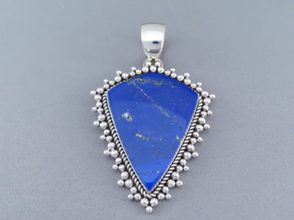 Large Lapis & Silver Pendant by Artie Yellowhorse