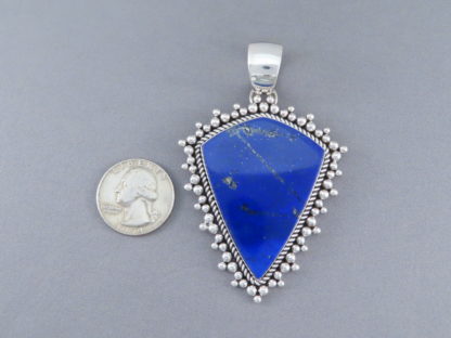 Large Lapis & Silver Pendant by Artie Yellowhorse