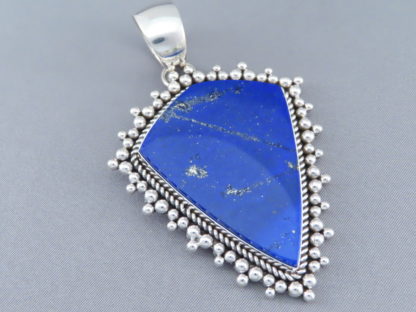 Large Lapis & Silver Pendant by Artie Yellowhorse