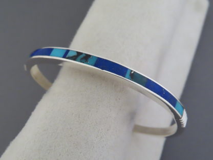 Turquoise and Lapis Inlay Cuff Bracelet (small)