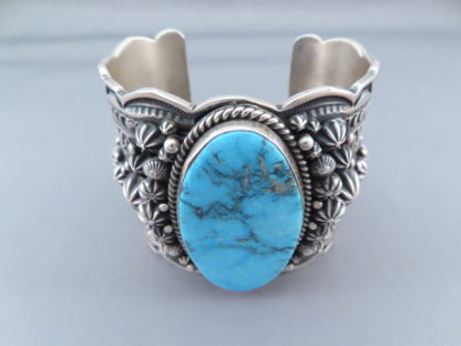 Wide Kingman Turquoise & Sterling Silver Bracelet