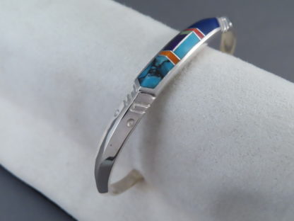 Inlaid Multi-Color Cuff Bracelet (small)