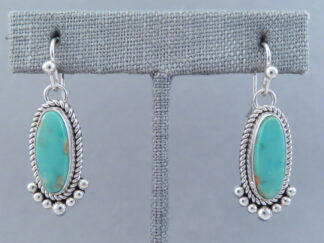 Royston Turquoise Earrings (hooks) by Native American Navajo Indian jewelry artist, Artie Yellowhorse $195- FOR SALE