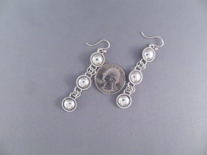 Dangling ‘3-Tier’ Sterling Silver Earrings by Artie Yellowhorse