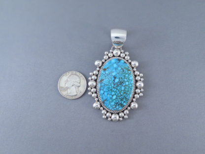 LARGE Kingman Turquoise Pendant by Artie Yellowhorse