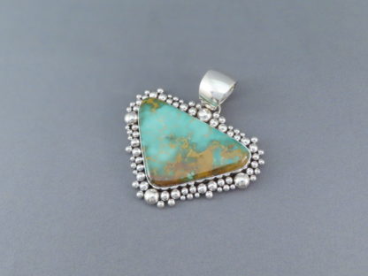 King’s Manassa Turquoise Pendant by Artie Yellowhorse (Large)