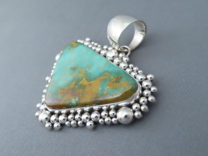 King’s Manassa Turquoise Pendant by Artie Yellowhorse (Large)