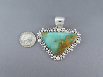 King’s Manassa Turquoise Pendant by Artie Yellowhorse (Large)