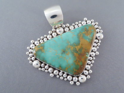 King’s Manassa Turquoise Pendant by Artie Yellowhorse (Large)