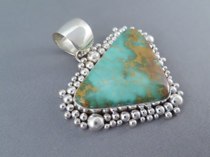 King’s Manassa Turquoise Pendant by Artie Yellowhorse (Large)