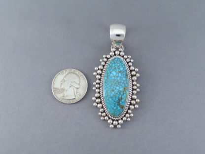 Larger Kingman Turquoise Pendant by Artie Yellowhorse