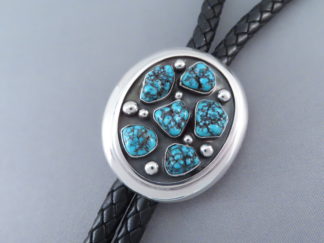 Darling Darlene Turquoise Bolo Tie by Native American (Navajo) jewelry artist, Leonard Nez $1,295- FOR SALE