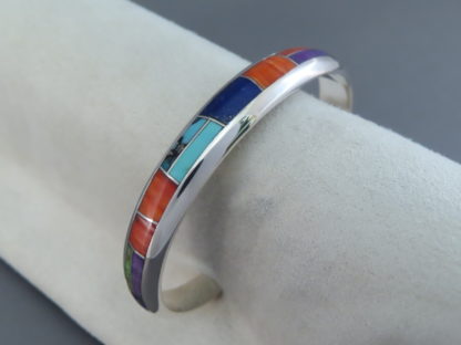 Inlaid Multi-Color Cuff Bracelet (more narrow)