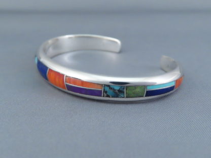 Inlaid Multi-Color Cuff Bracelet (more narrow)